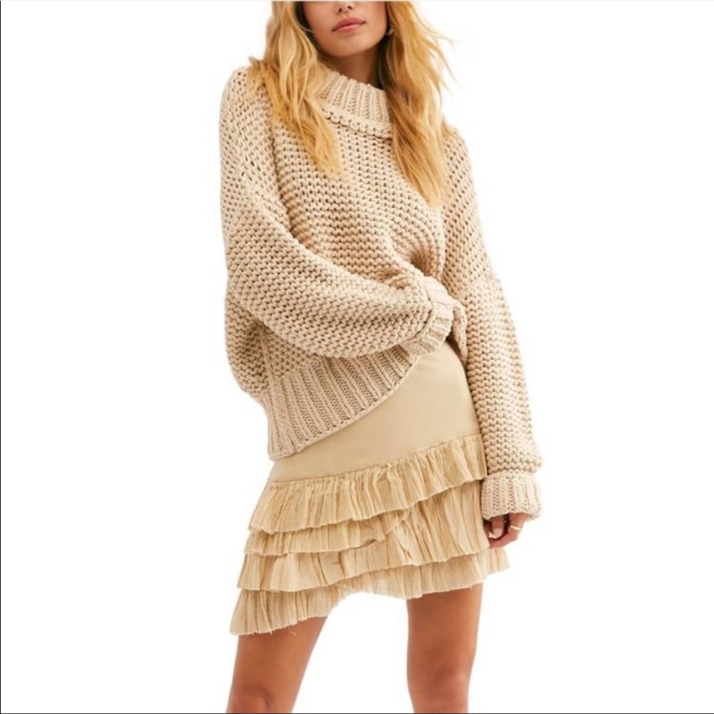 NWT Free People My Only Sunshine Sweater Tan